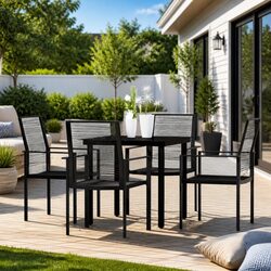 Comfortable and Stylish 5-Piece Black Dining Set