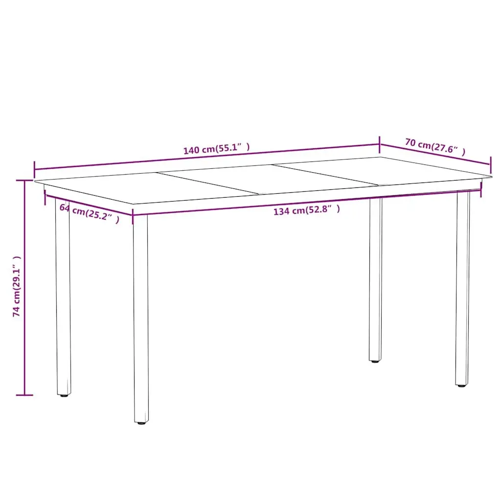 Garden Dining Set Black Steel Rattan 5 Piece Outdoor Patio Table Chairs