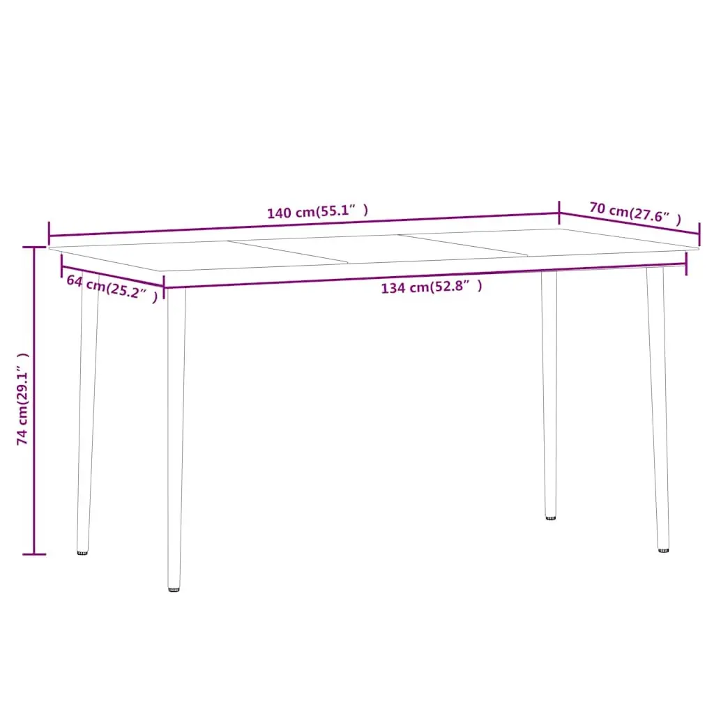 7 Piece Garden Dining Set Black Powder-Coated Steel Frame Glass Top Rattan Chairs