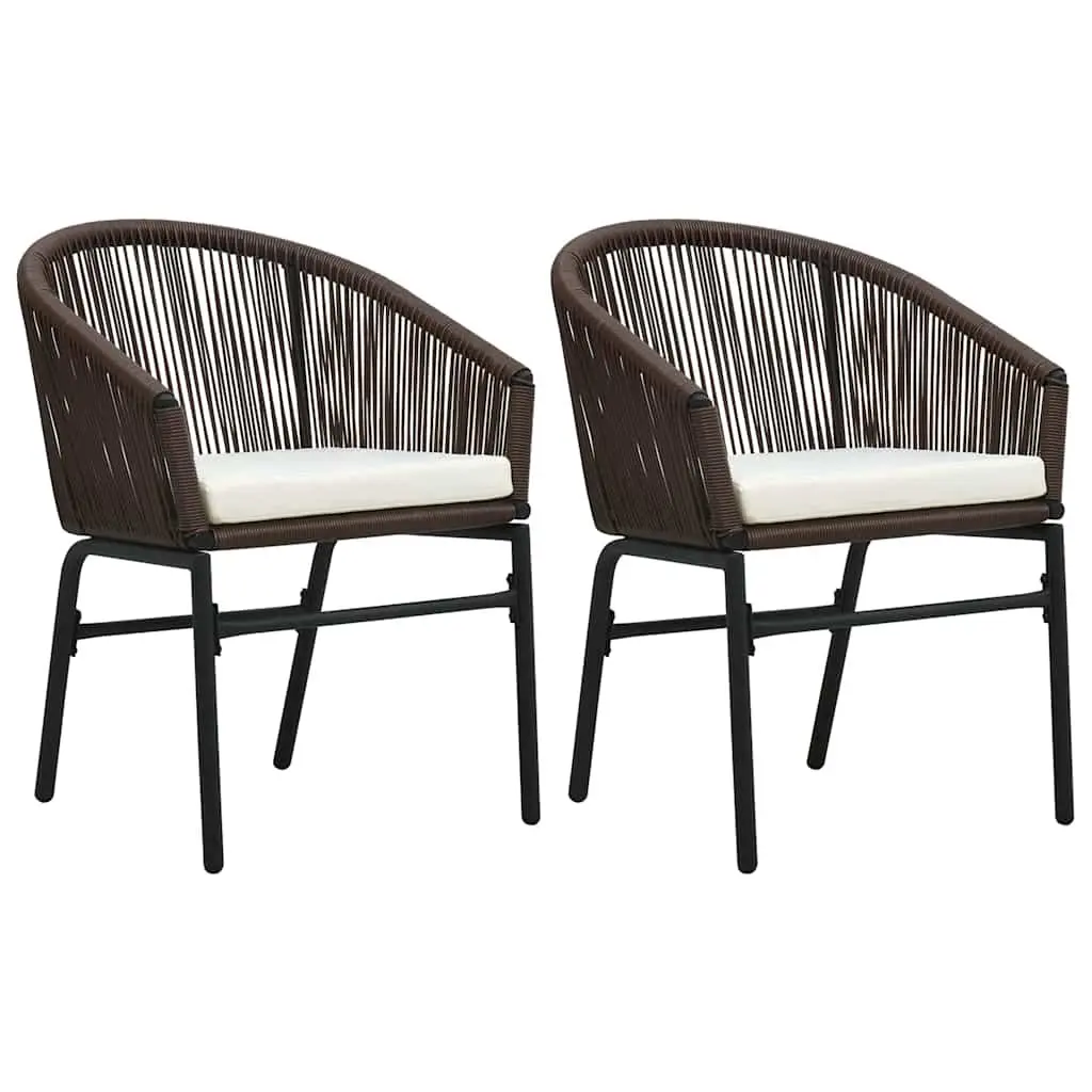 3 Piece Garden Dining Set Brown Steel Frame Glass Top