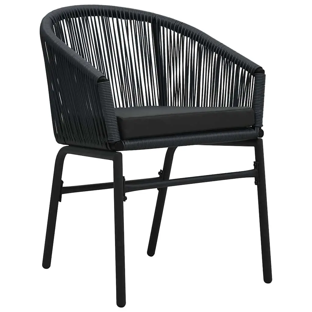 7 Piece Outdoor Garden Dining Set Glass Table Rattan Chairs Black Patio