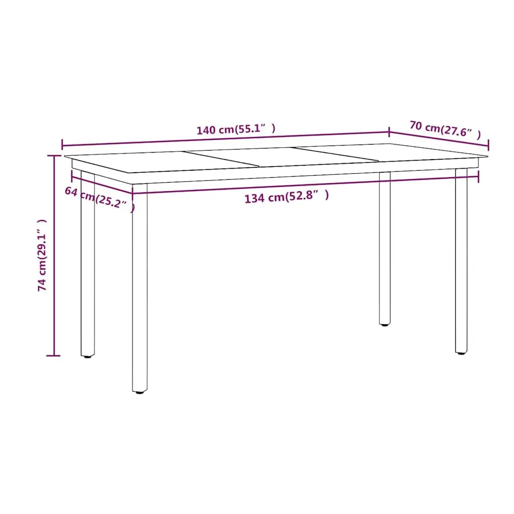 5 Piece Outdoor Garden Dining Set Black Steel Frame Glass Table Rattan Chairs