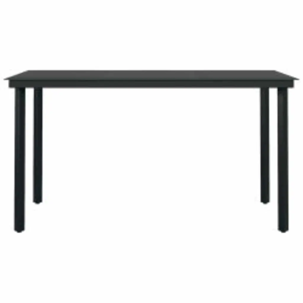 Outdoor Dining Set Grey Glass Top 7 Piece Patio Furniture