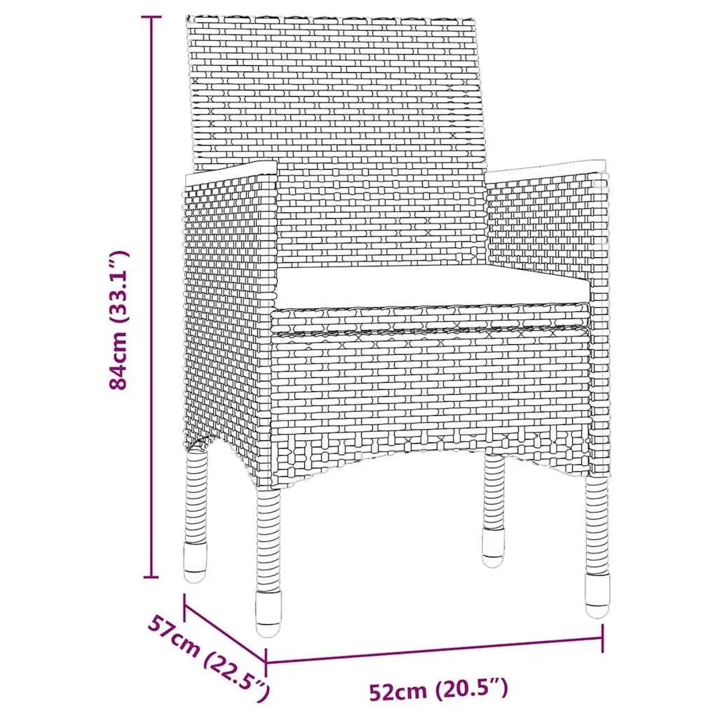 Outdoor Dining Set Grey Glass Top 7 Piece Patio Furniture