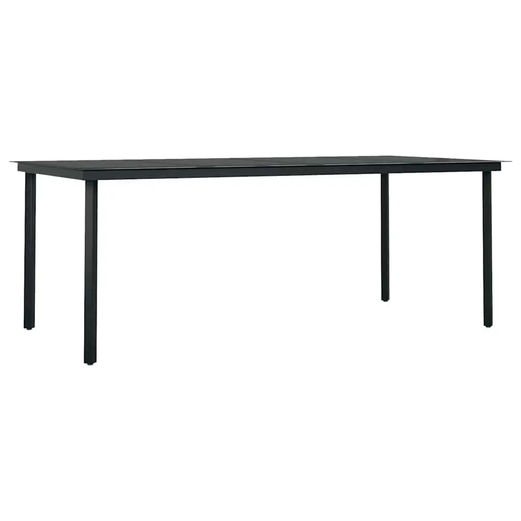 7 Piece Outdoor Dining Set Black with Cushions