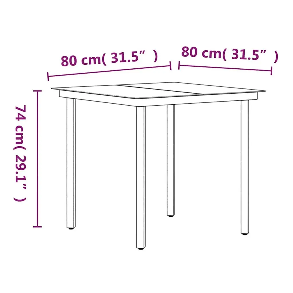 5 Piece Rattan Chair Outdoor Dining Set with Cushions Grey Black Glass Top Table