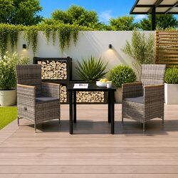 Enjoy Outdoor Dining with Our 3 Piece Grey Set