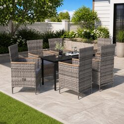 Your Ideal 7 Piece Grey Outdoor Dining Set Awaits