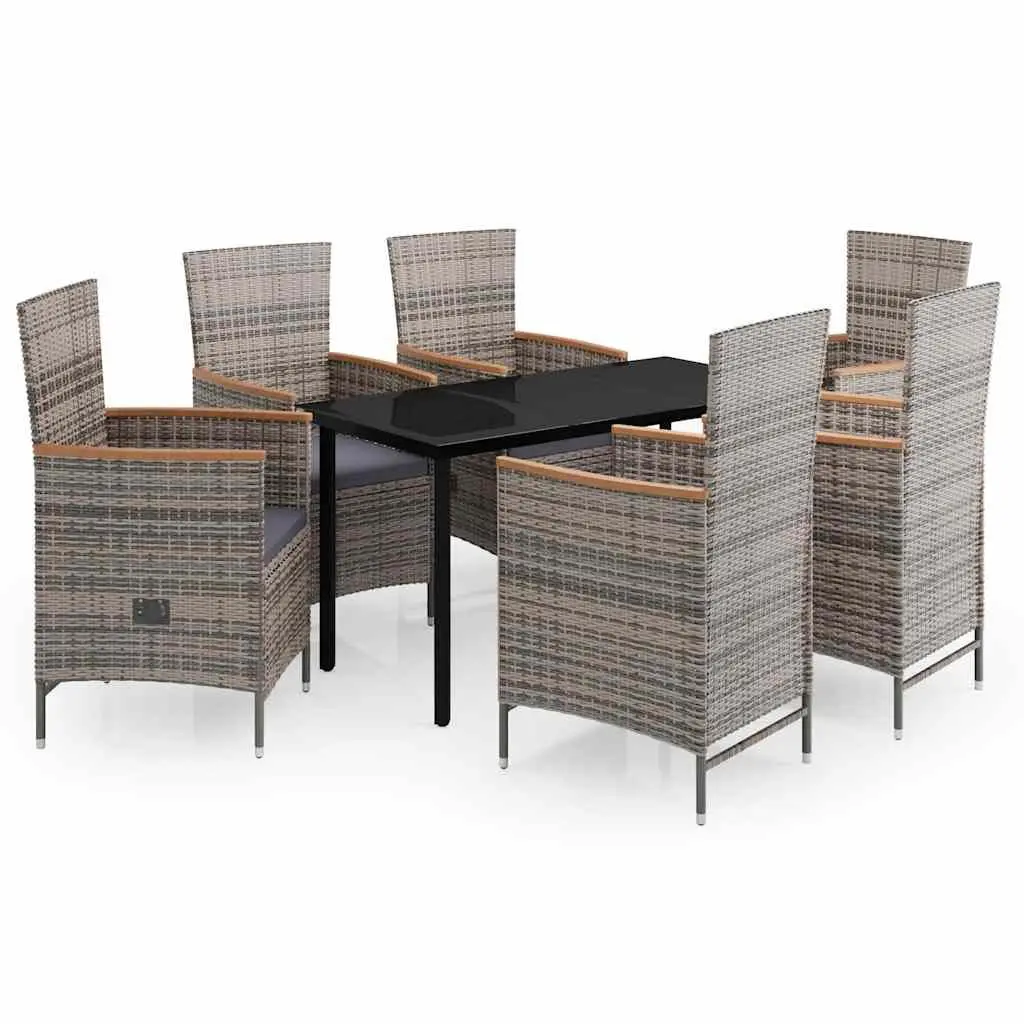 7 Piece Grey Outdoor Dining Set