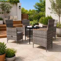 Friendly 5-Piece Garden Dining Set with Cushions