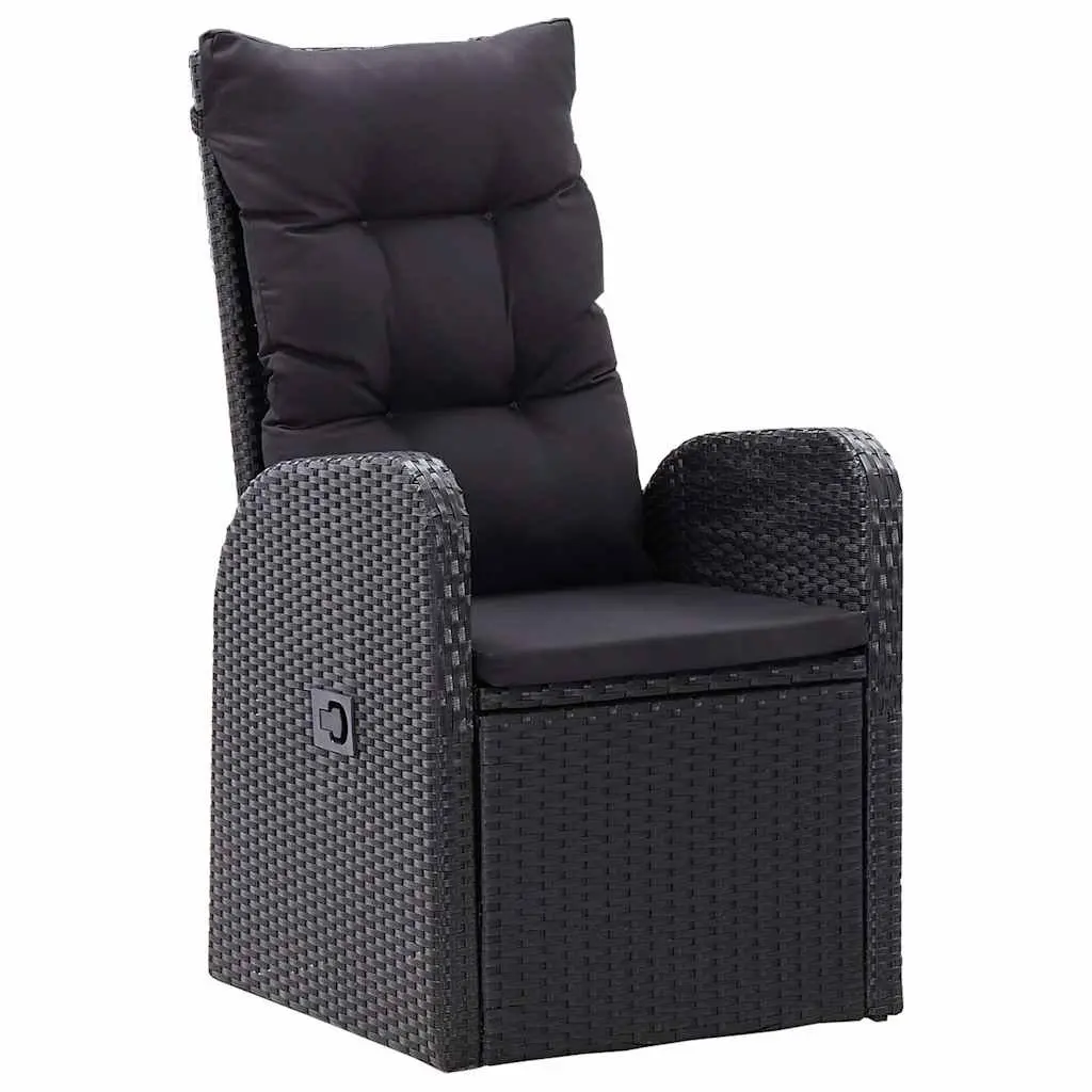 5 Piece Garden Dining Set Outdoor Patio Furniture with Cushions Black