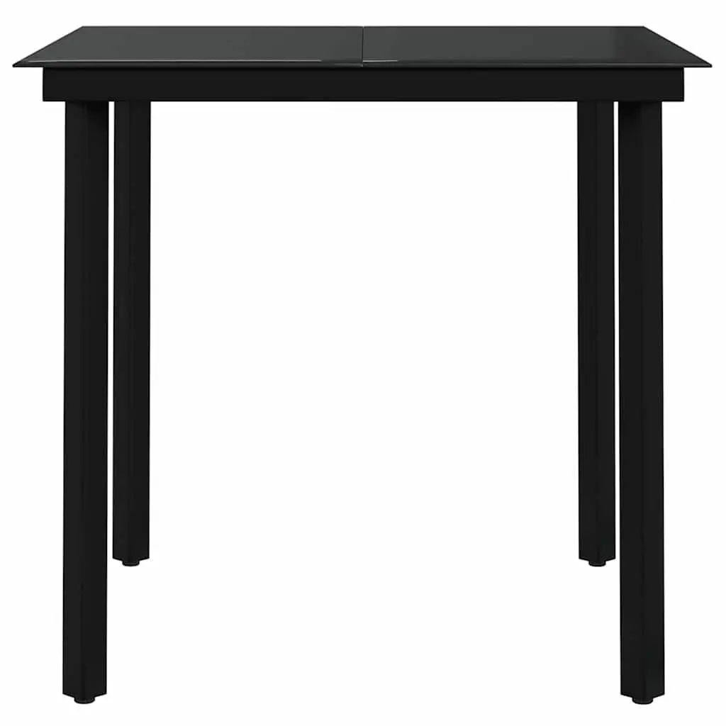 5 Piece Garden Dining Set Outdoor Patio Furniture with Cushions Black