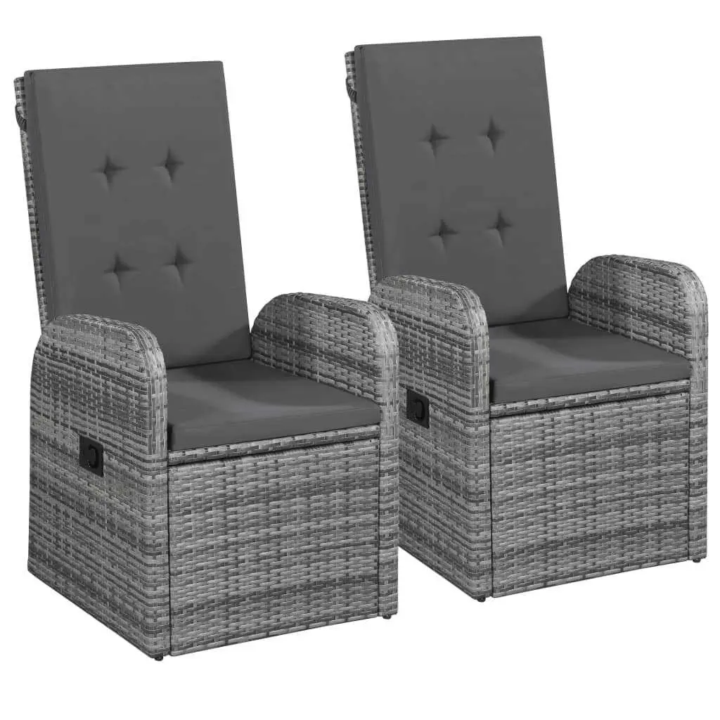 Outdoor Dining Set 7 Piece Grey Cushioned Chairs and Table for Garden Patio Furniture
