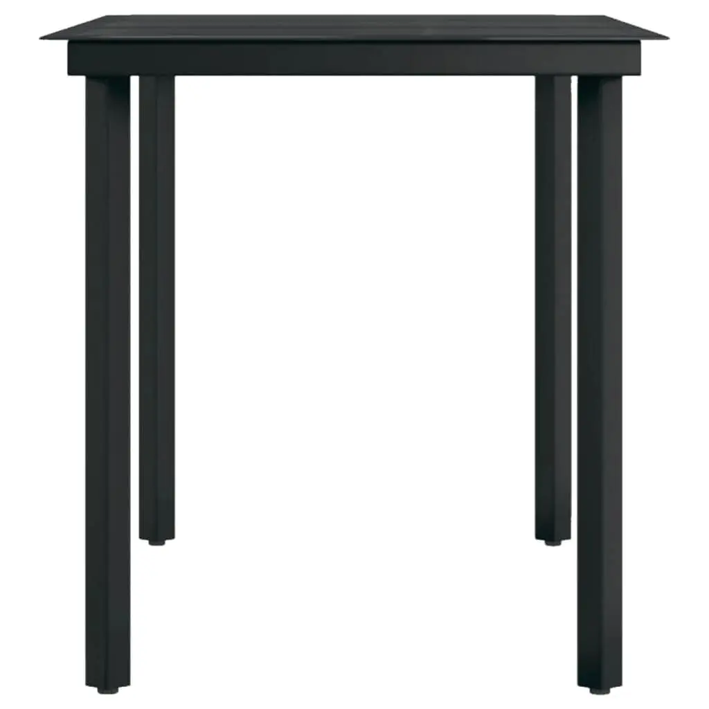 7 Piece Outdoor Dining Set with Cushions Black Garden Patio Furniture Table