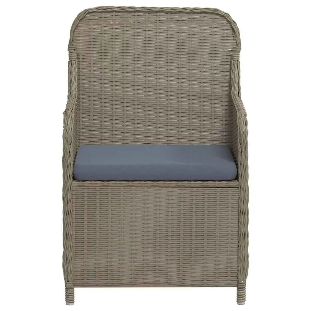 Garden Dining Set Brown 3 Piece Outdoor Furniture with Cushions