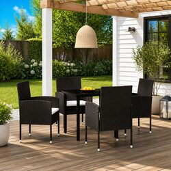 Outdoor Dining Set 5 Piece Black Table and Chairs Perfect for You