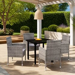 Friendly 5 Piece Anthracite Outdoor Dining Set
