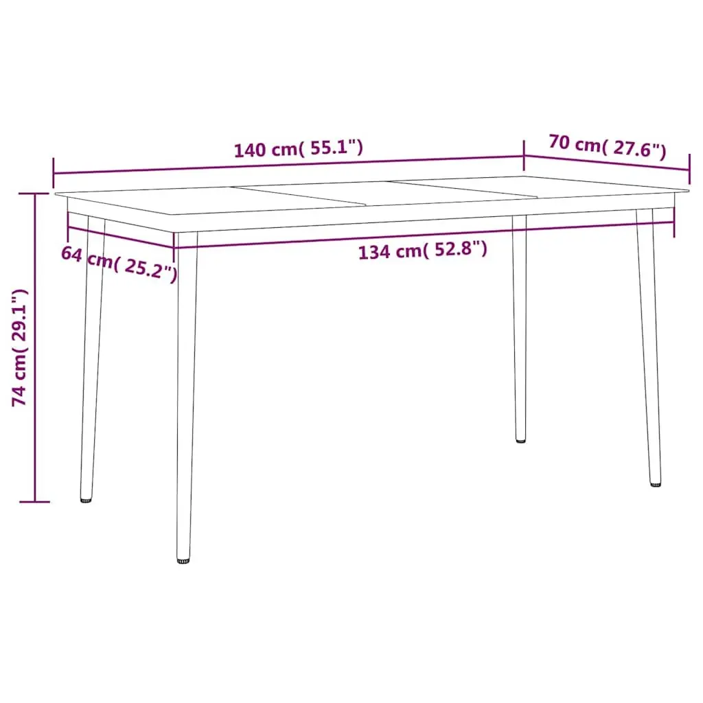 5 Piece Garden Dining Set Glass Top Steel Frame Outdoor Patio Furniture