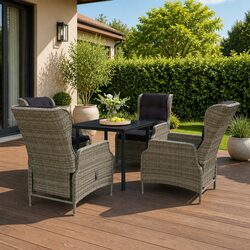 Garden Dining Set 5 Piece Outdoor Furniture Patio Table Chairs Brown