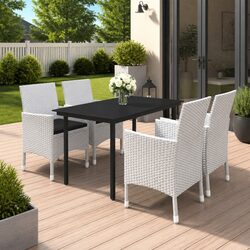 Experience the Joy of Outdoor Dining with 5 Piece Rattan Chair Set