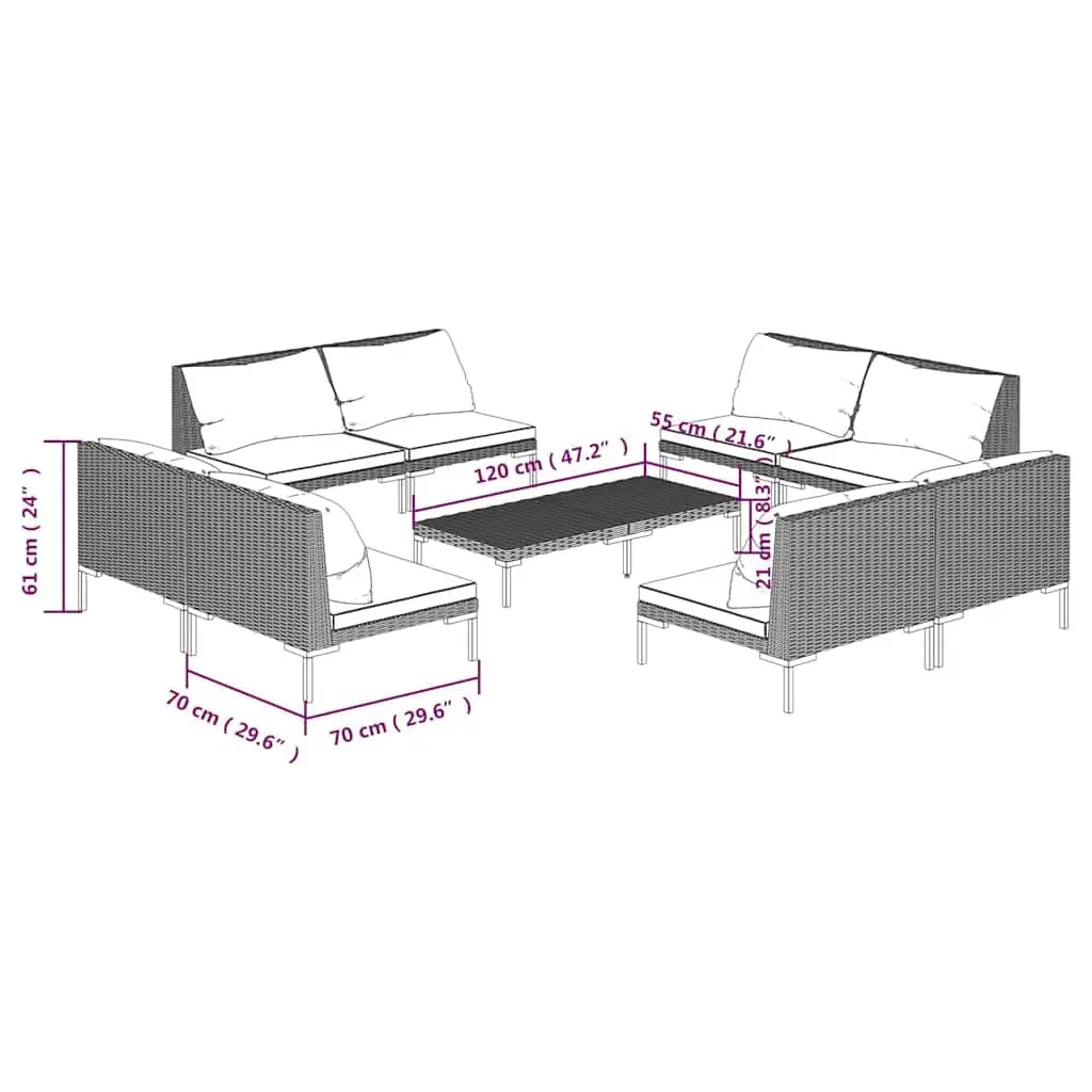 9 Piece Outdoor Lounge Set