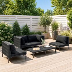 Charming 5-Piece Grey Lounge Set for Your Outdoor Space