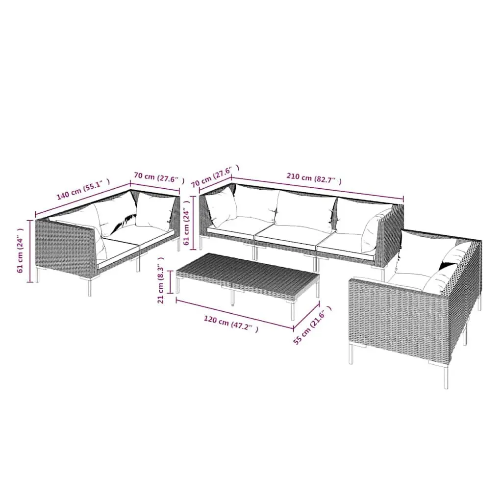 8-Piece Garden Lounge Set