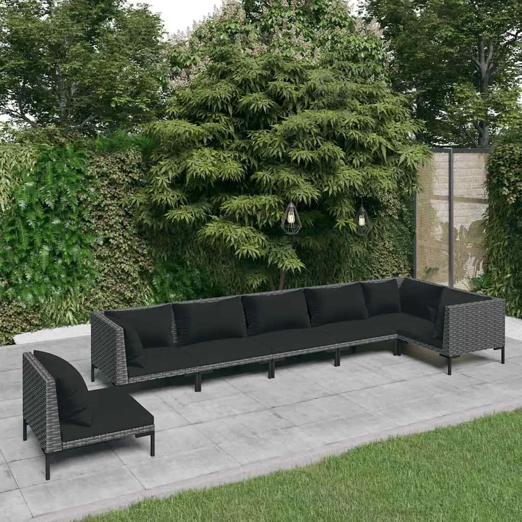 7 Piece Garden Lounge Set with Cushions