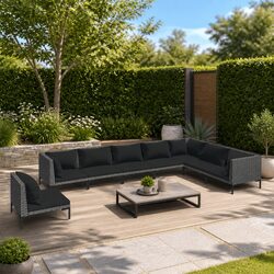 Your Perfect Outdoor Lounge Set: 8 Pieces in Grey