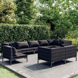 Your Perfect Outdoor Lounge Set - 9 Pieces with Grey Cushions