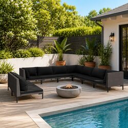 Enjoy Outdoor Comfort with This 9-Piece Lounge Set