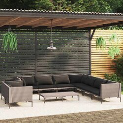 10 Piece Garden Lounge Set with Cushions for Relaxation