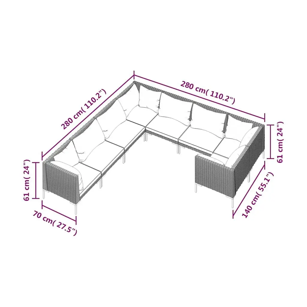 8 Piece Lounge Set