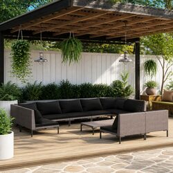 User-Friendly 10-Piece Grey Lounge Set with Cushions