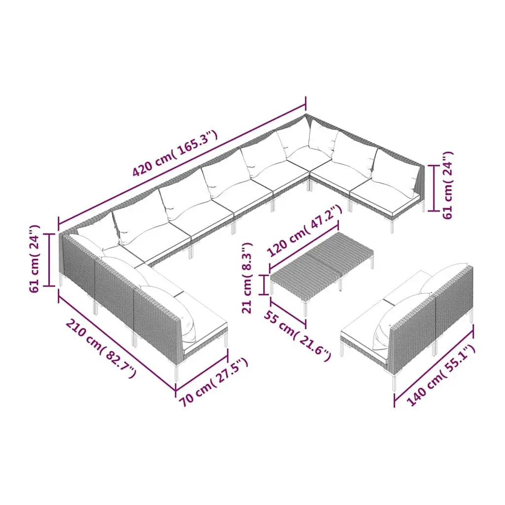 13-Piece Outdoor Lounge Set