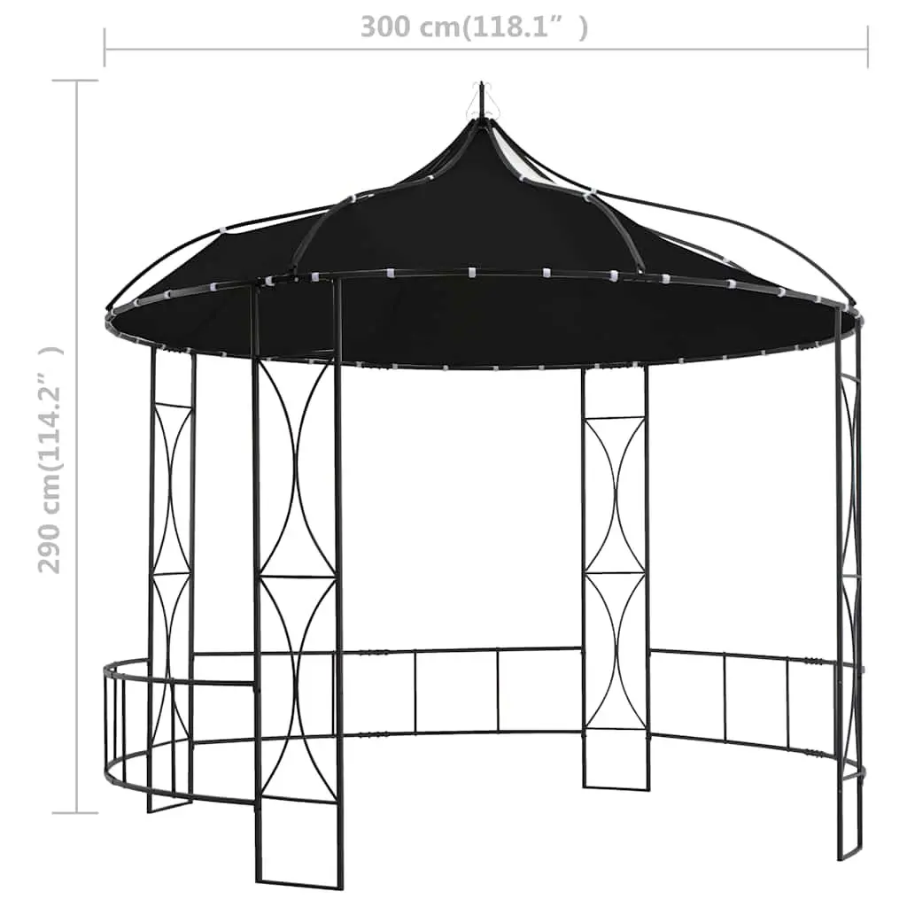 Round Gazebo Vented Canopy 300x290 cm Outdoor Shade Shelter Garden Patio Structure