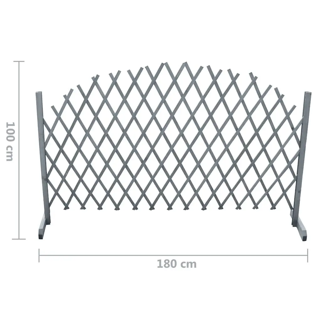 Expandable Wooden Trellis Fence Panel Grey Firwood 1.8m Garden Privacy Screen