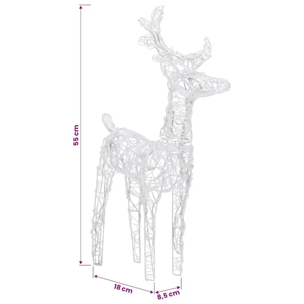 Christmas Yard Decoration Lighted Reindeer Sleigh 320 LED Acrylic Outdoor