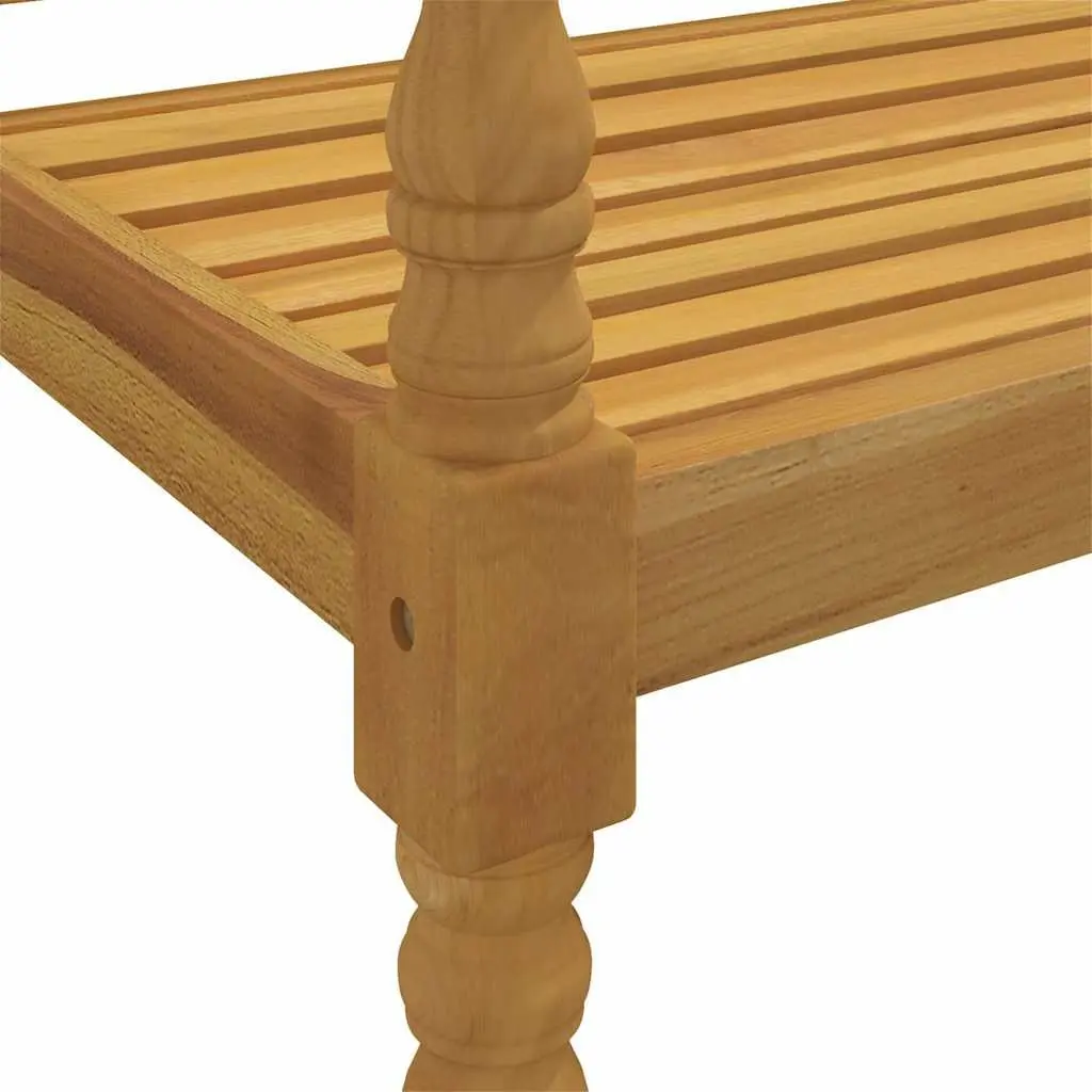Teak Wood Outdoor Garden Bench 150 cm with Backrest Armrests and Cushion