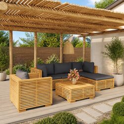 Friendly 6-Piece Outdoor Lounge Set with Cushions