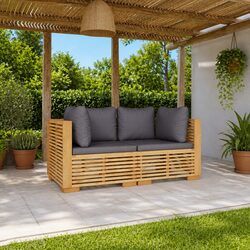 Garden Corner Sofa Set 2 pcs with Cushions Outdoor Patio Sectional Furniture