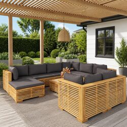 Friendly 10 Piece Garden Lounge Set with Cushions