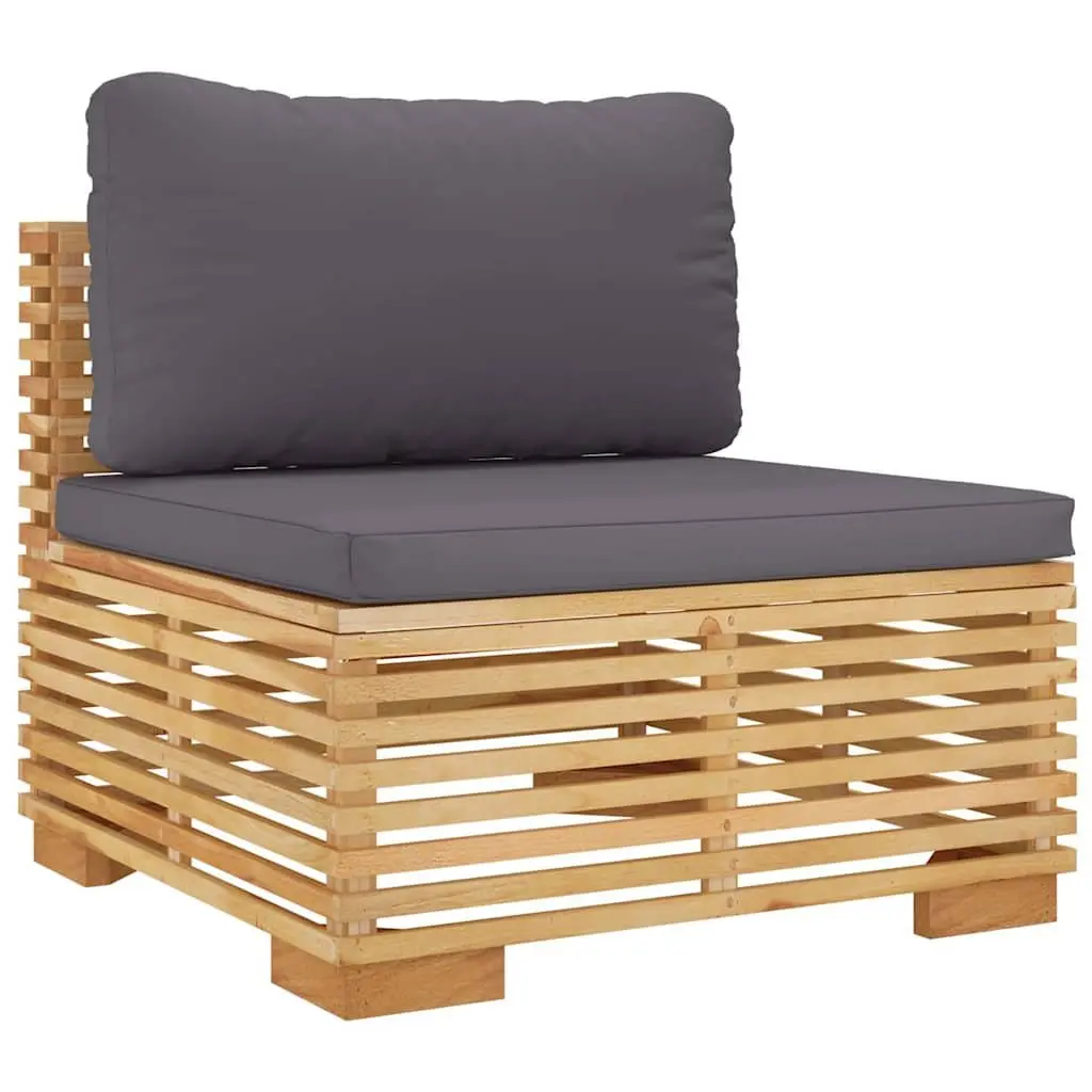 10 Piece Garden Lounge Set Solid Teak Wood with Cushions