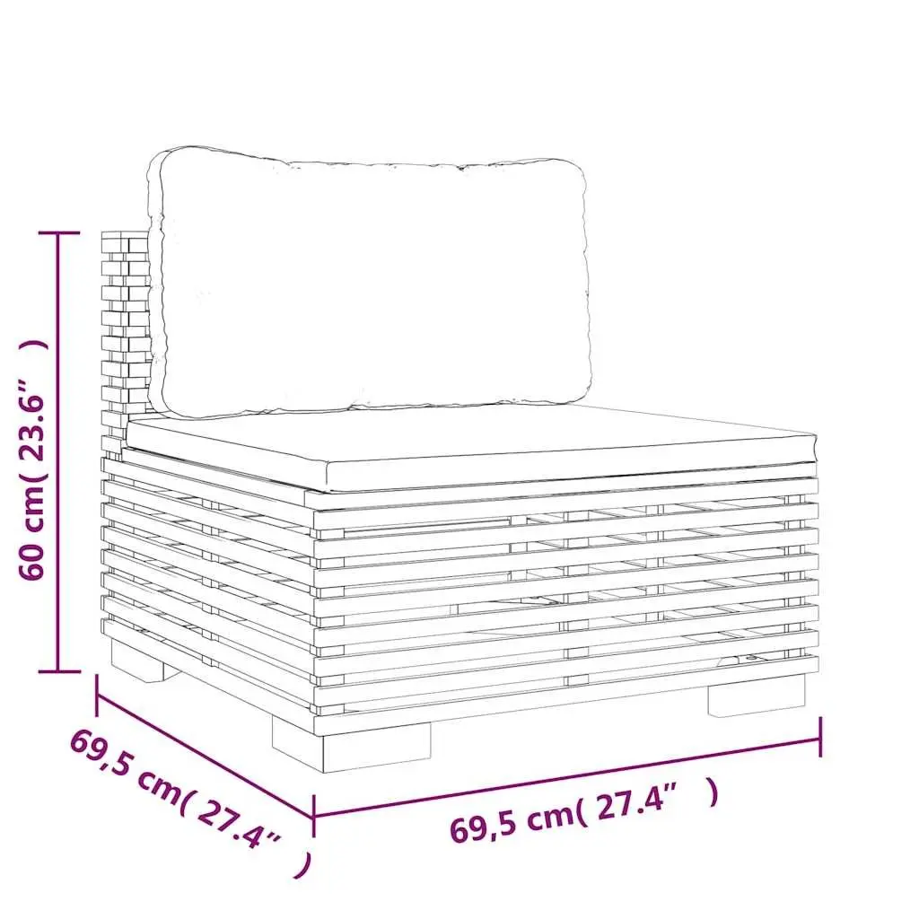 Garden Lounge Set Teak Wood 7 Piece Outdoor Furniture with Cushions