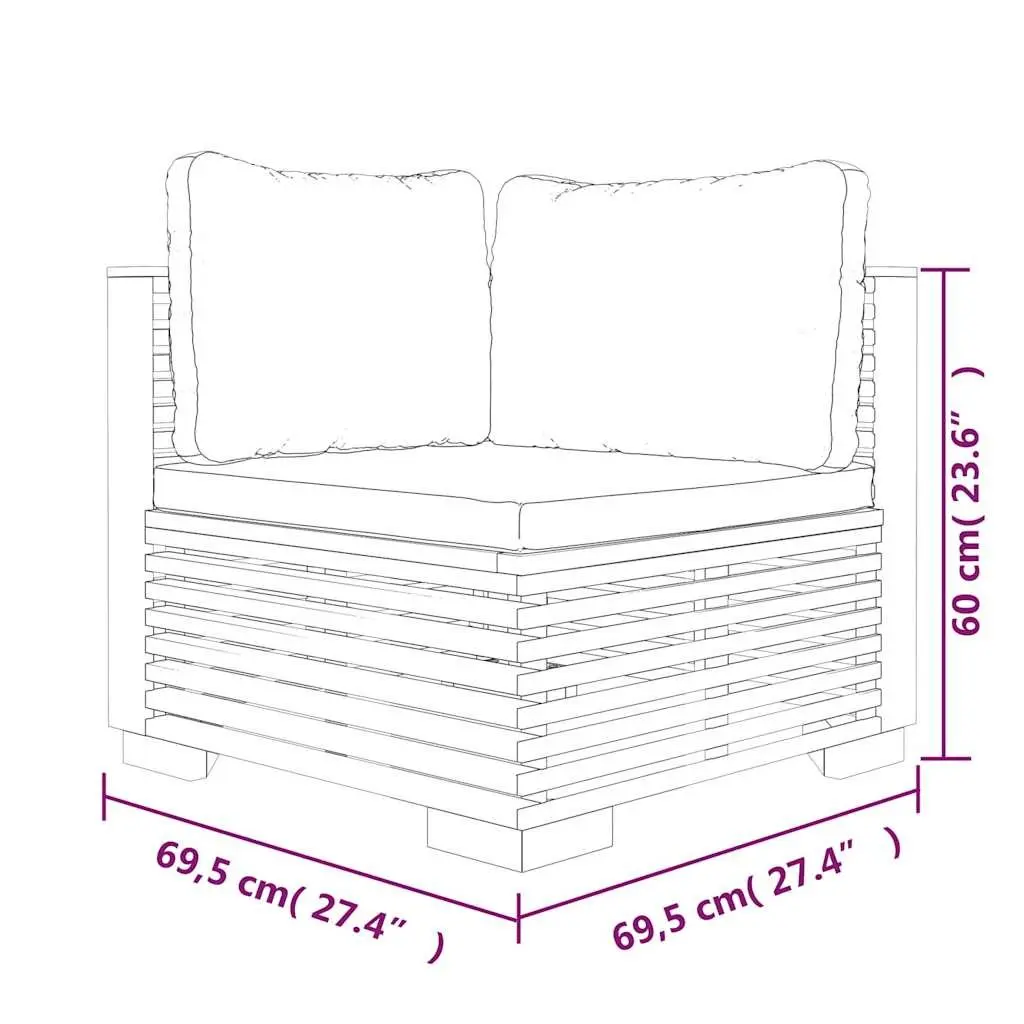Garden Lounge Set 6 Piece Outdoor Furniture Solid Teak Wood with Cushions Brown