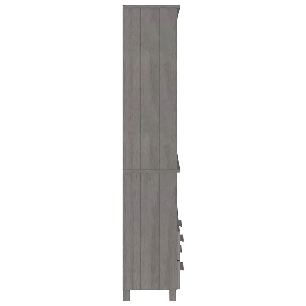 Highboard Sideboard Solid Pine Wood Light Grey Storage Cabinet