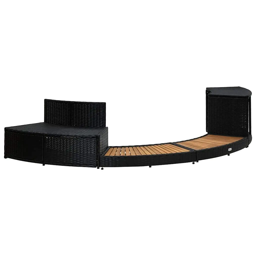 Hot Tub Surround Spa Accessories Poly Rattan Acacia Wood Storage Sofa