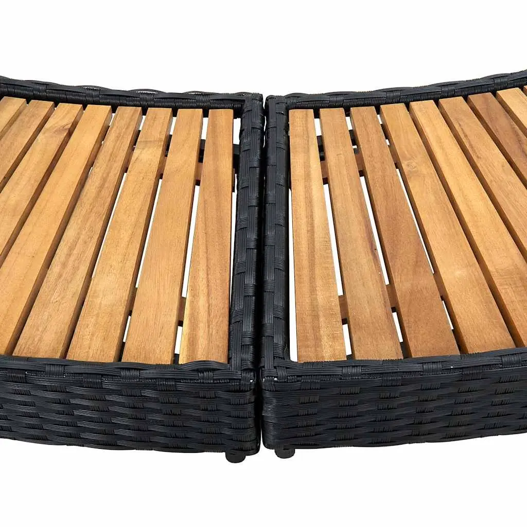 Hot Tub Surround Spa Accessories Poly Rattan Acacia Wood Storage Sofa