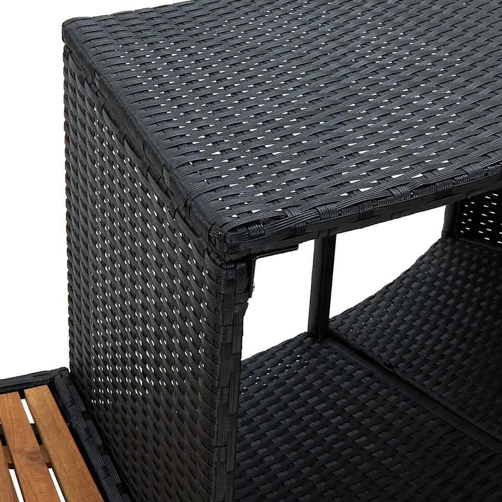 Hot Tub Surround Spa Accessories Poly Rattan Acacia Wood Storage Sofa
