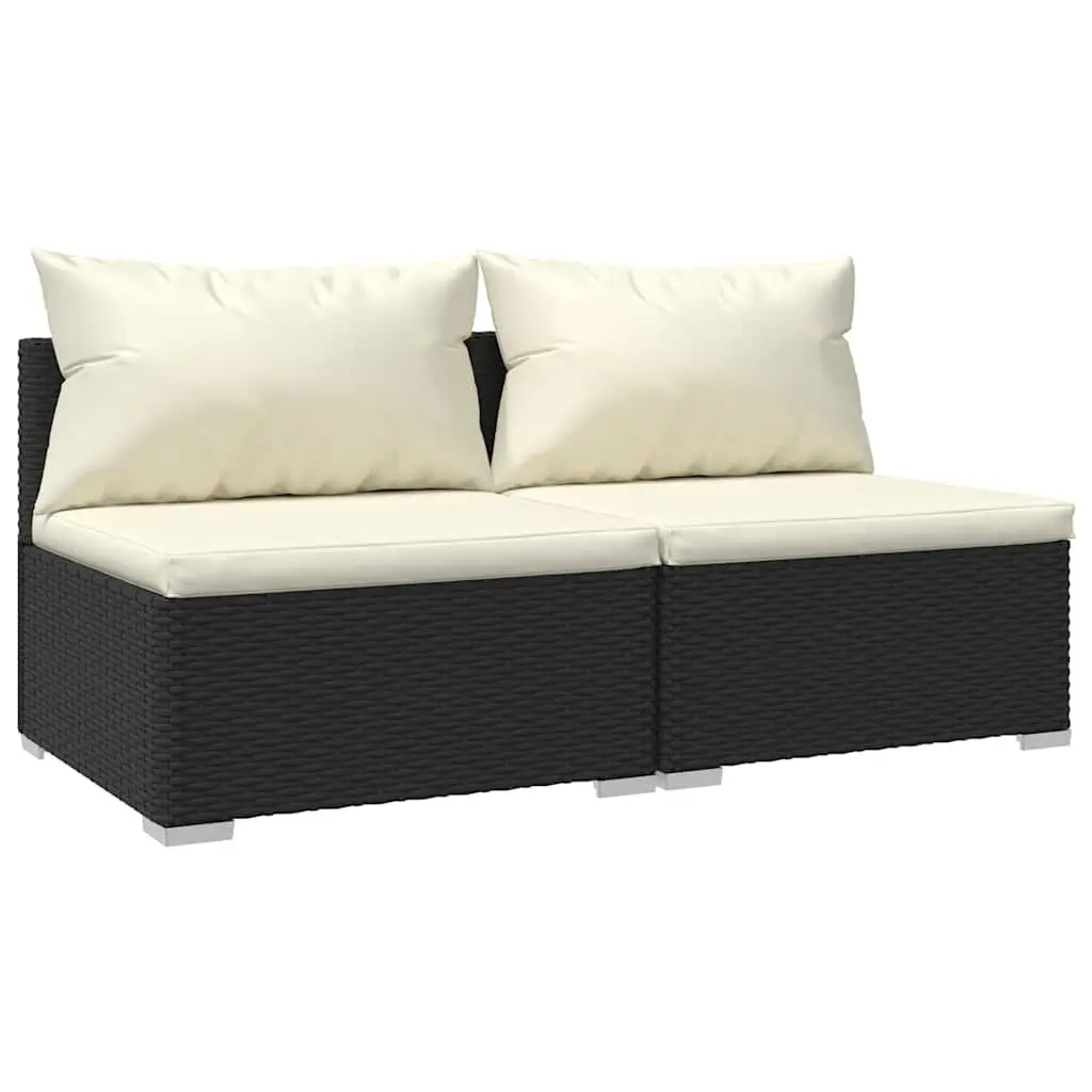 Outdoor Garden Lounge Set 2 Piece Modular Poly Rattan Patio Furniture with